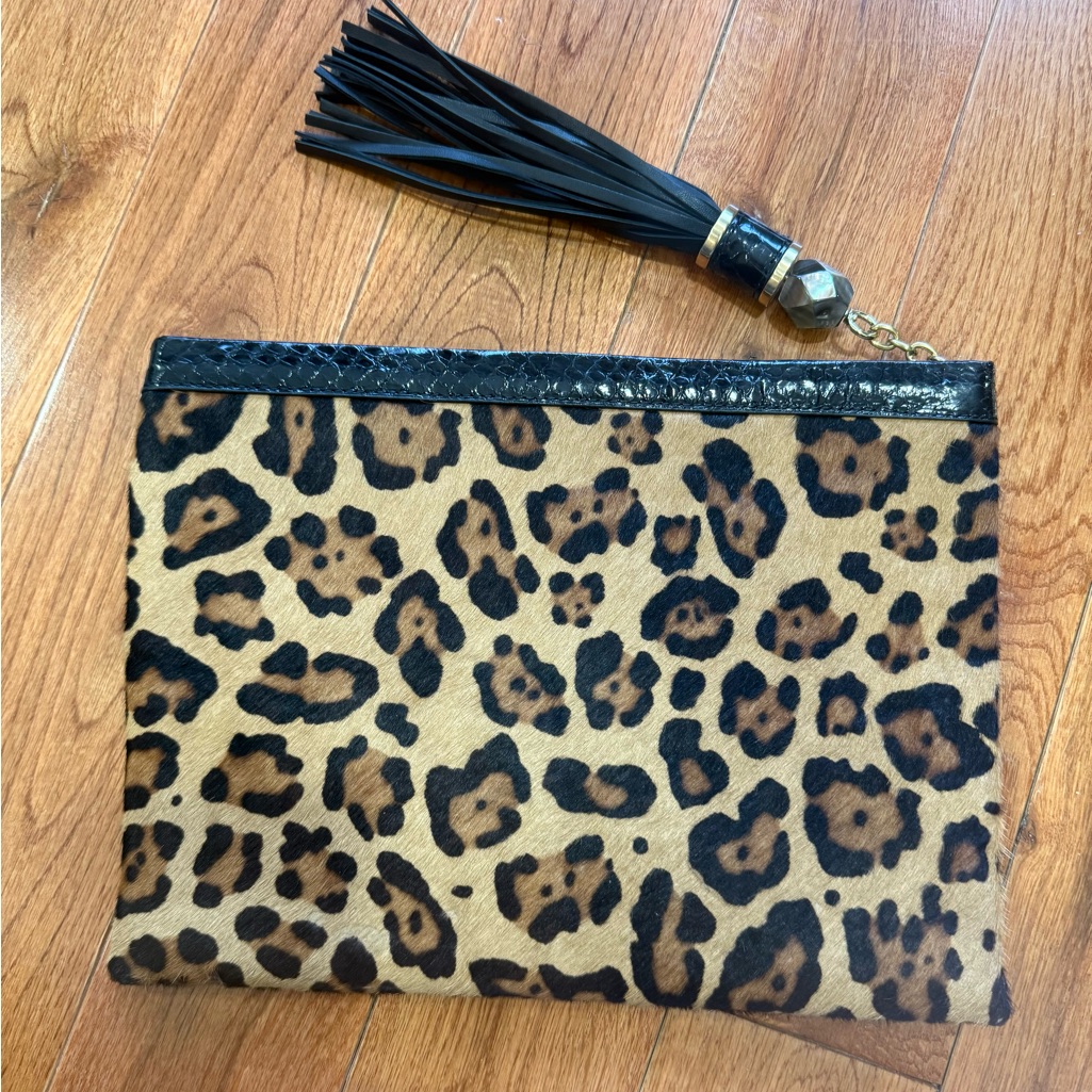 Rafe Ny - Large Leopard-Print Calf Hair Clutch